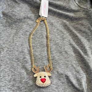 Sparkling Reindeer Pendant Necklace
